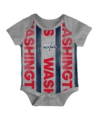 Outerstuff Baby Boys and Girls 3- Pack Washington Capitals Loyal Buddies Bodysuit Set