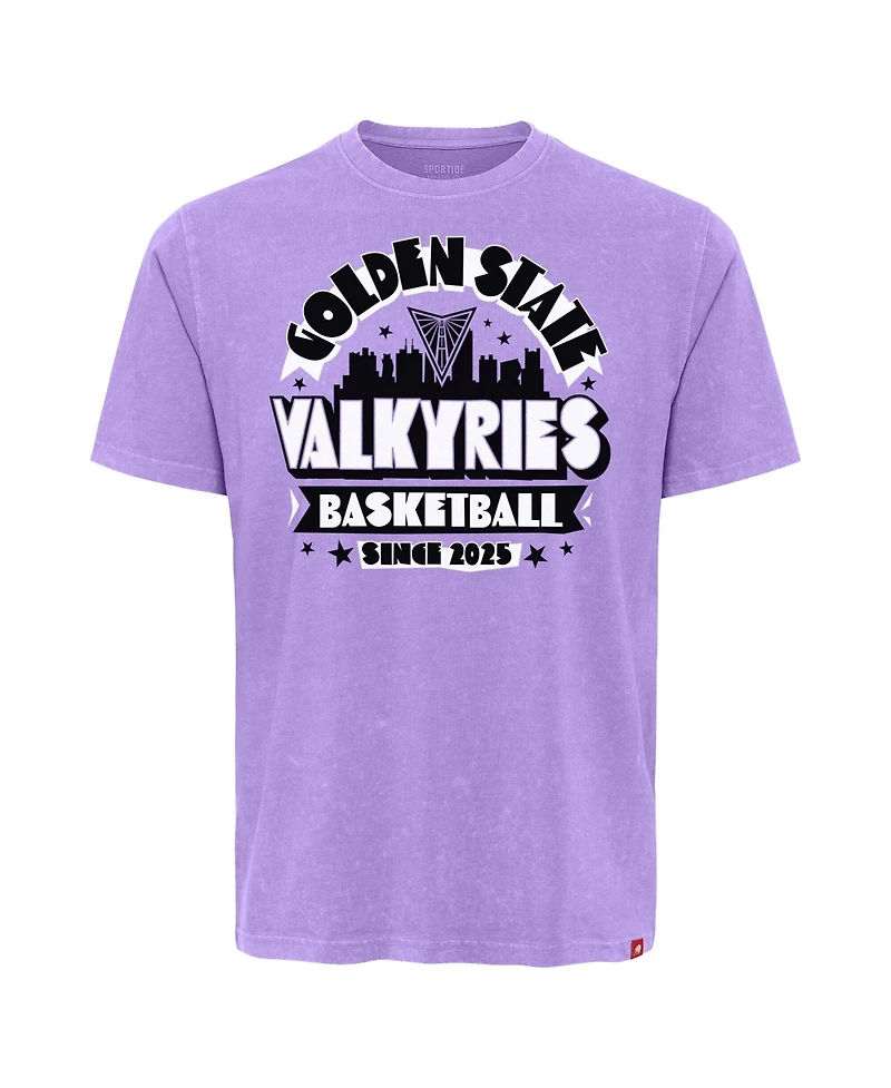 Sportiqe Men's and Women's Violet Golden State Valkyries Mineral Wash T-Shirt