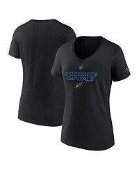 Fanatics Women's Black Washington Capitals Authentic Pro Alt Logo V-Neck T-Shirt