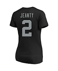Fanatics Women's Ashton Jeanty Black Las Vegas Raiders Plus Name Number V-Neck T-Shirt