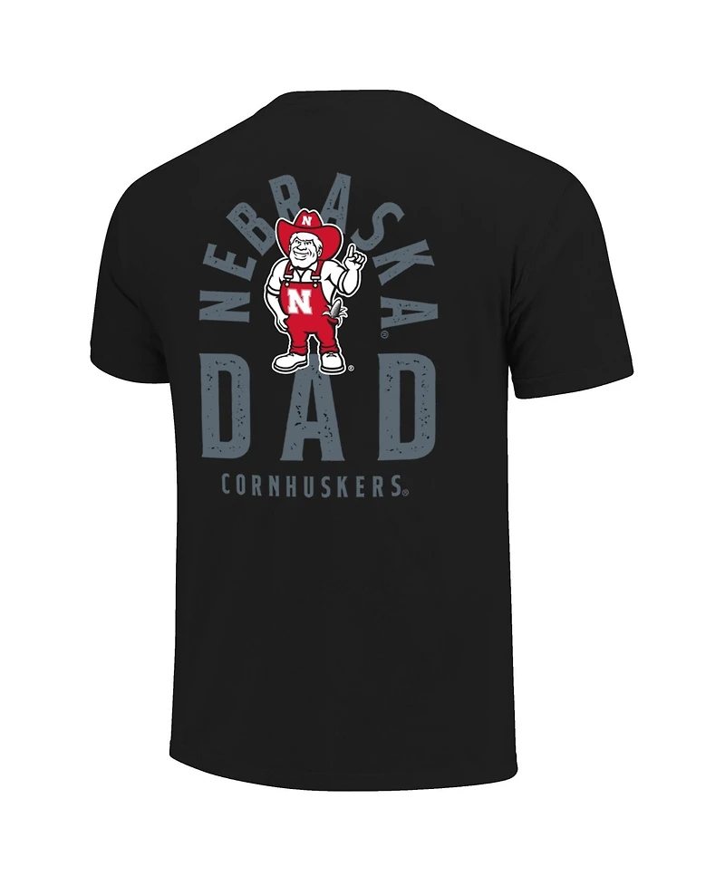 Image One Men's Black Nebraska Huskers Father's Day Mascot Overlay T-Shirt