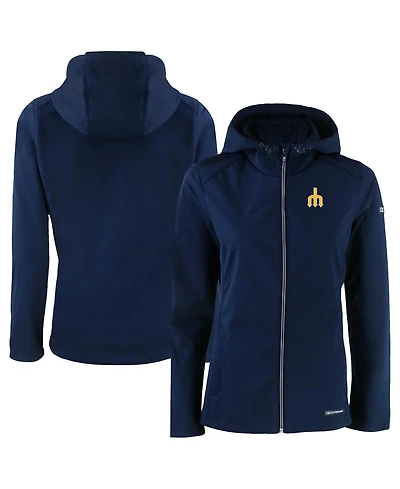 Cutter & Buck Women's Navy Seattle Mariners Evoke Eco Softshell Full-Zip Jacket