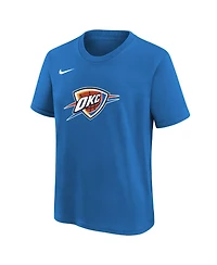Nike Big Boys and Girls Blue Oklahoma City Thunder Team Essential Logo T-Shirt
