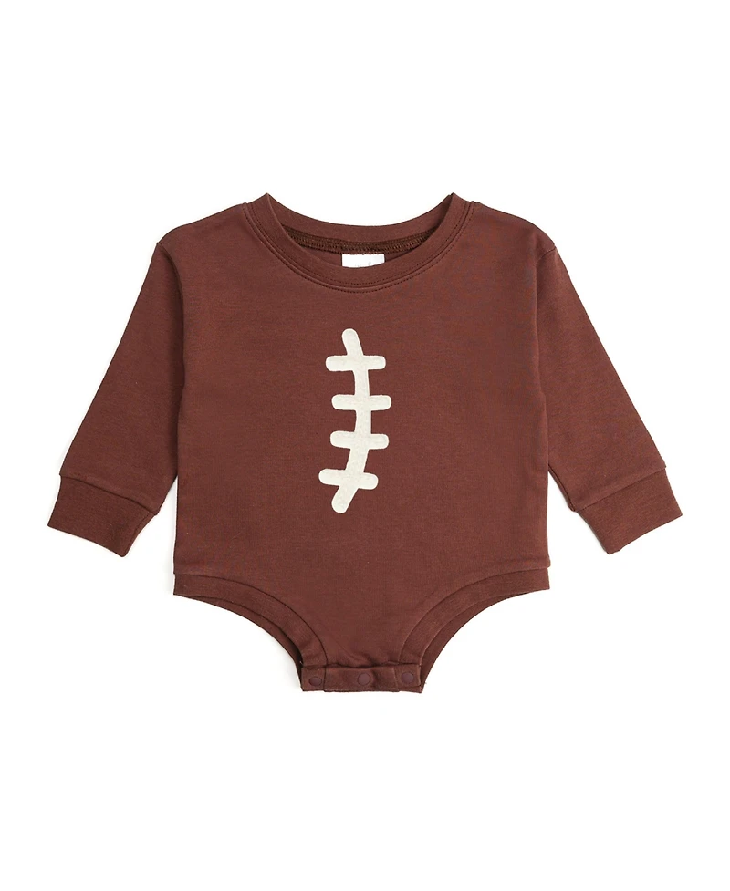 Sweet Wink Baby Boys Football Lace Patch Long Sleeve Romper