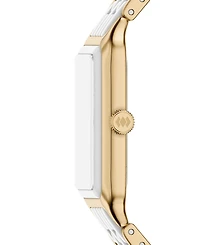 Fossil Women's Raquel Three-Hand Date Gold-Tone Stainless Steel White Ceramic Watch 26mm