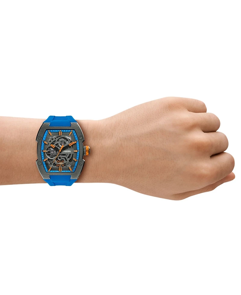Fossil Men's Machine X1 Automatic Blue Silicone Watch 44mm