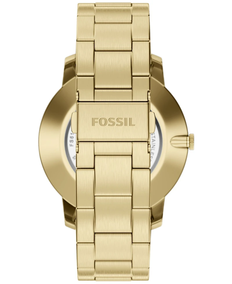 Fossil Men's Minimalist Three-Hand Gold-Tone Stainless Steel Watch 44mm