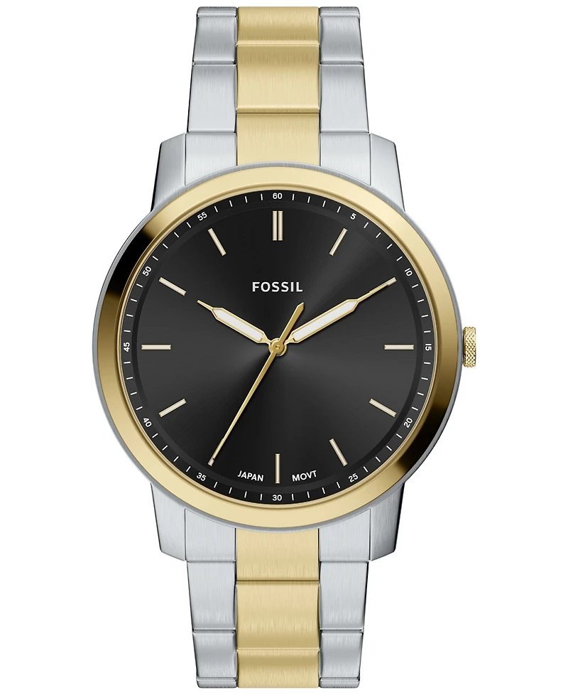 Fossil Men's Minimalist Three-Hand Two-Tone Stainless Steel Watch 44mm