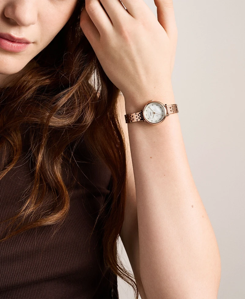 Fossil Women's Heidi Three-Hand Rose Gold-Tone Stainless Steel Watch 26mm