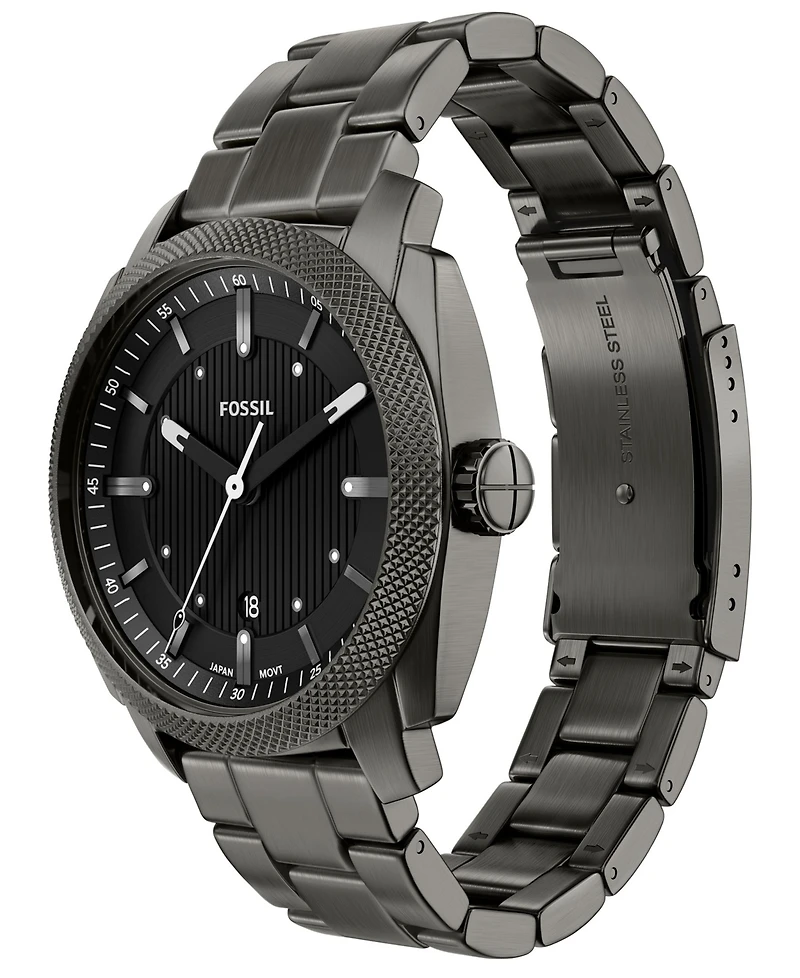 Fossil Men's Machine Three-Hand Date Smoke Stainless Steel Watch 41mm