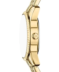 Fossil Women's Scarlette Three-Hand Day-Date Gold-Tone Stainless Steel Watch 34mm
