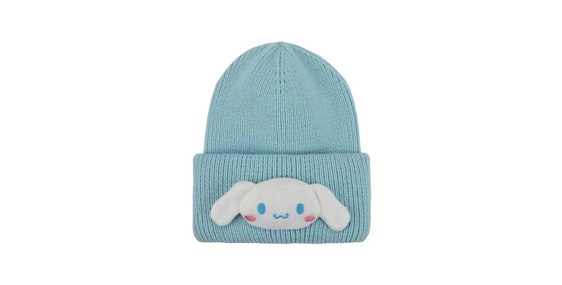 Cinnamoroll 3D Plush Character Head Blue Tall Cuff Beanie