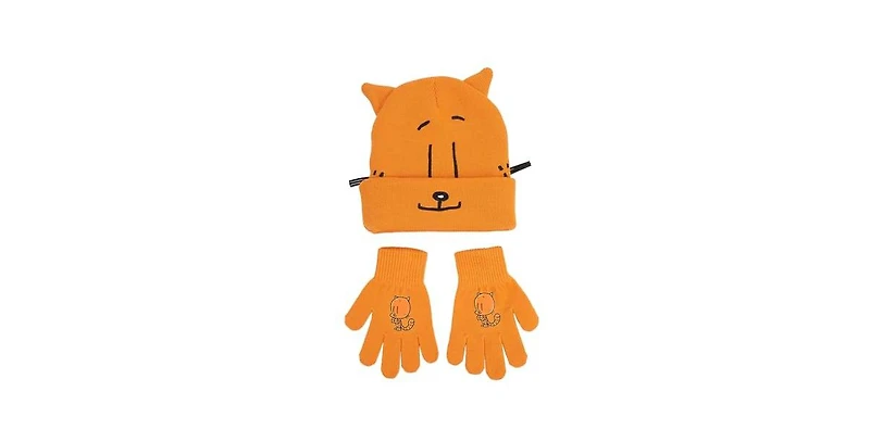 Dog Man Petey the Cat Youth Cuff Hat And Knit Gloves Cold Weather Set