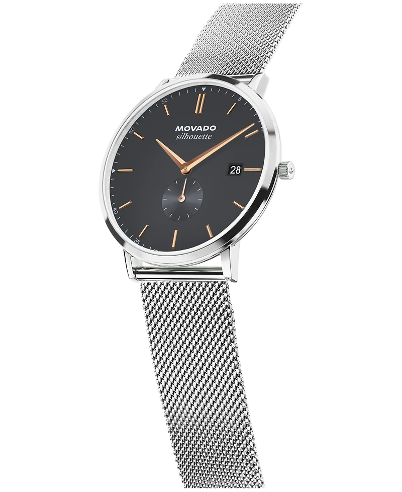 Movado Men's Silhouette Swiss Quartz Stainless Steel Watch 40mm