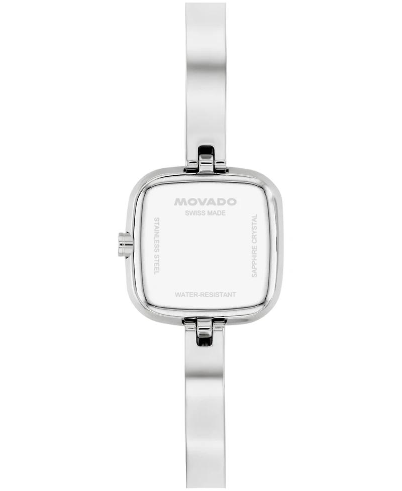 Movado Women's Museum Bangle Cushion Swiss Quartz Stainless Steel Watch 22mm