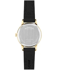 Movado Women's Baby Face Swiss Quartz Black Leather Watch 22.50mm