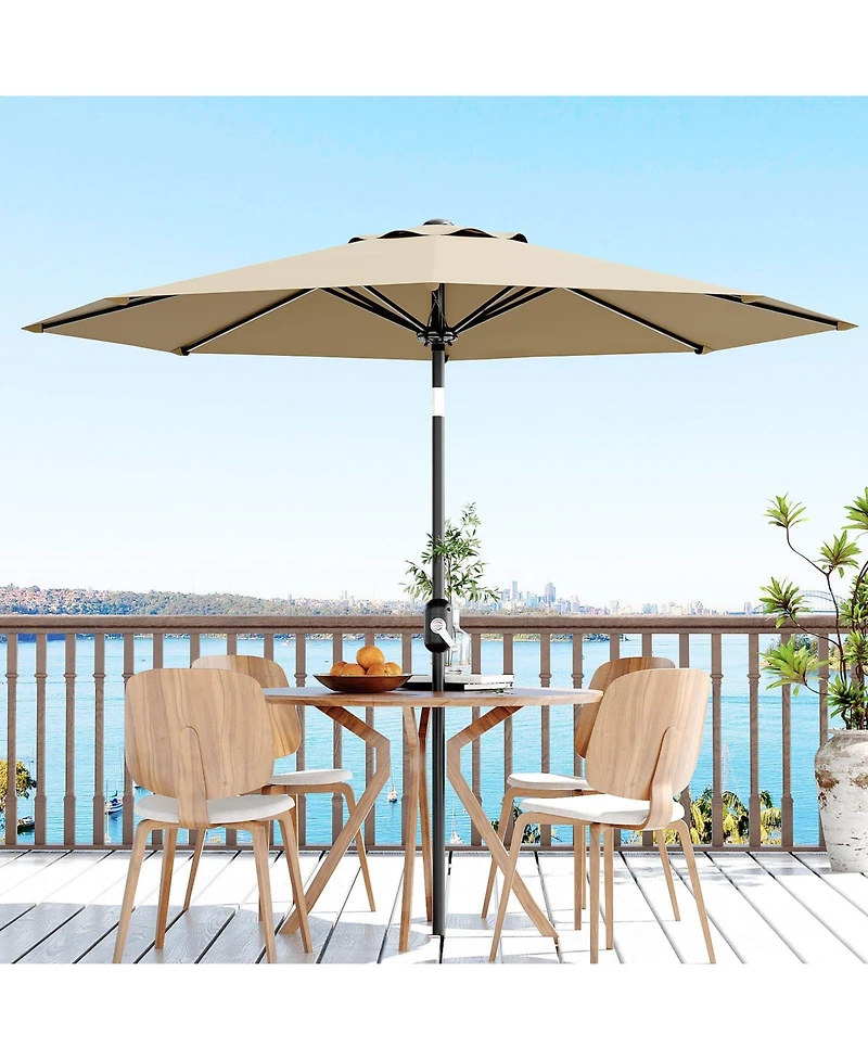 gaomon Solar Patio Umbrella with 40 Led Lights and Crank Tilt, Large Uv-Resistant Outdoor Patio Market Umbrella with 8 Ribs