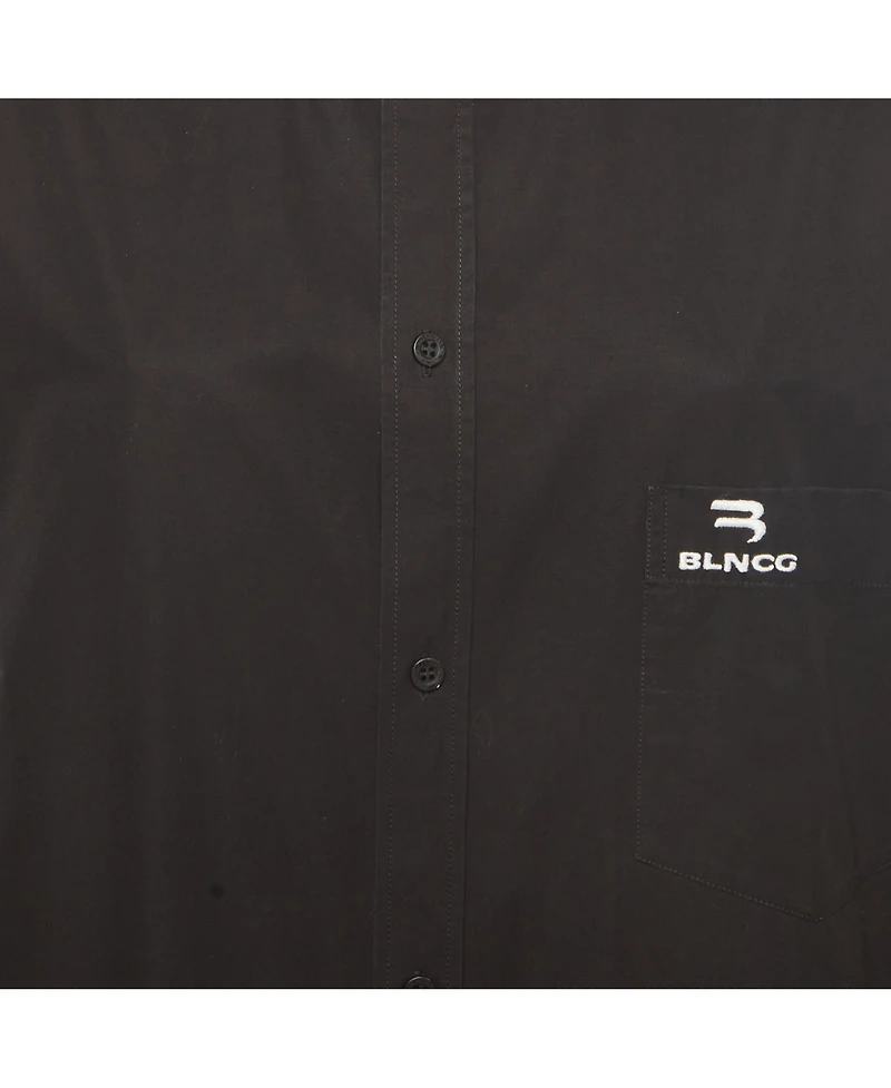 Pre-Owned Balenciaga Women's Oversized Logo-Embroidered Cotton Button-Down Shirt