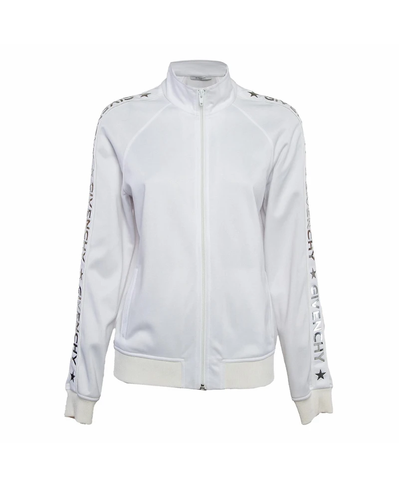 Pre-Owned Givenchy Women's Metallic Logo Print Jersey Jacket