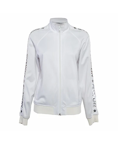Pre-Owned Givenchy Women's Metallic Logo Print Jersey Jacket
