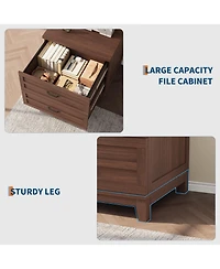 gaomon Farmhouse Lateral File Cabinet 2 Deep Drawers, Large Filing Storage