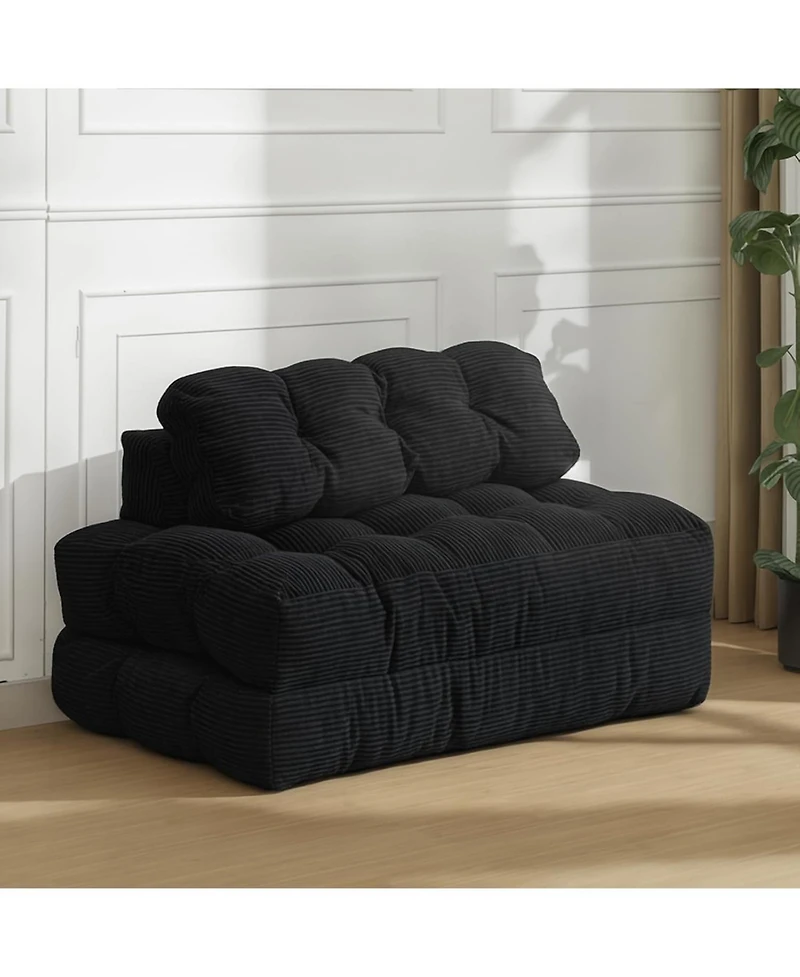 gaomon 3-in-1 Folding Sofa Bed, Convertible Single Futon Couch Bed with Back Support and Pillow