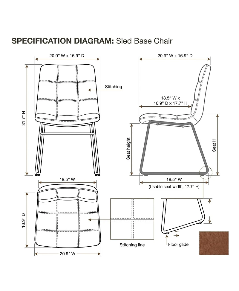 gaomon Dining Chairs Set of 2, Upholstered Dining Room Chairs with Metal Frame, Synthetic Leather Modern Dining Chairs for Kitchen Living Room