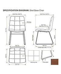 gaomon Dining Chairs Set of 2, Upholstered Dining Room Chairs with Metal Frame, Synthetic Leather Modern Dining Chairs for Kitchen Living Room