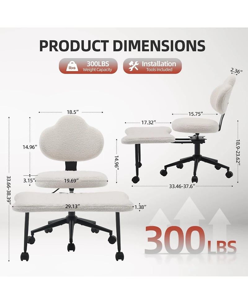 gaomon 360degree(s) Swivel Meditation Kneeling Chair with Wheels, Cross Legged Office Chair