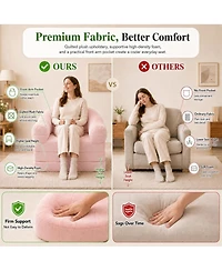gaomon Chenille Folding Sofa Bed, Convertible Sleeper Chair with U-Shaped Arms, No Assembly Required