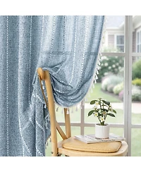 Awesome Home Casual Fringe Light Filtering Curtains Pair
