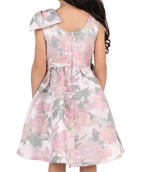 Rare Editions Girls' 2T-6X Brocade Bow Shoulder Dress