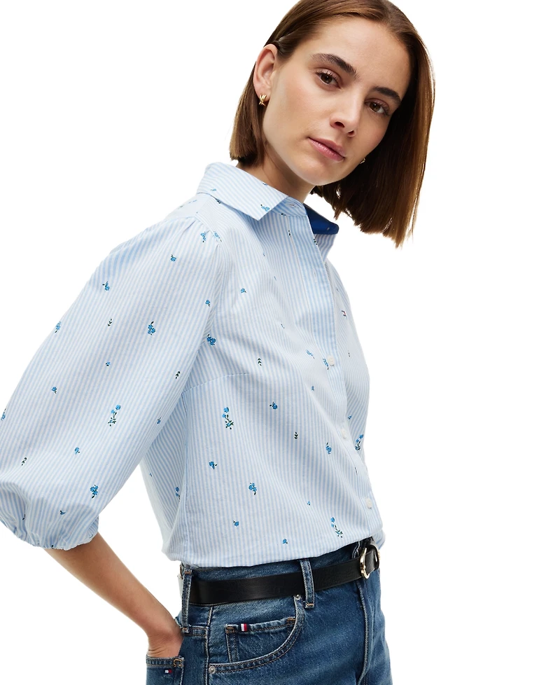 Tommy Hilfiger Women's Printed 3/4-Sleeve Shirt