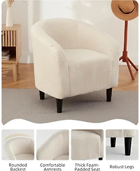gaomon Barrel Accent Chair Corduroy Club Chair Elegant Armchair Cozy Backrest for Living Room Bedroom Reception Room Office