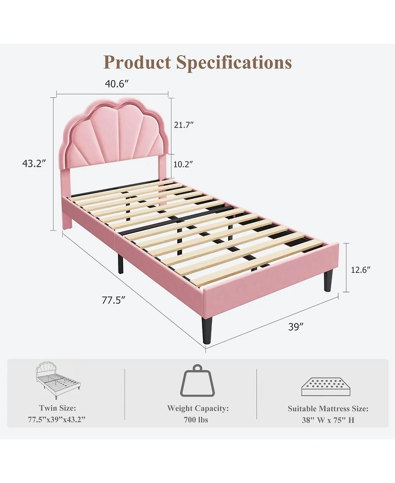 gaomon Luxury Upholstered Platform Bed Frame Thick Padded Headboard - Sturdy California Modern Bedroom Furniture