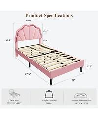 gaomon Luxury Upholstered Platform Bed Frame Thick Padded Headboard - Sturdy California Modern Bedroom Furniture