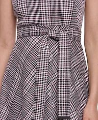 Calvin Klein Women's Sleeveless Belted Ponte A-Line Midi Dress