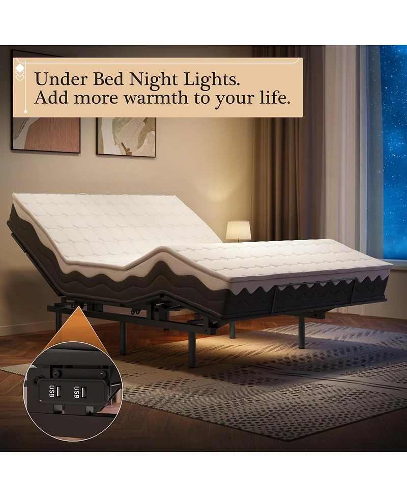 gaomon Adjustable Bed Frame with Wireless Remote, Easy Assembly, Independent Head and Foot Adjustments, Compatible with Memory Foam Mattresses
