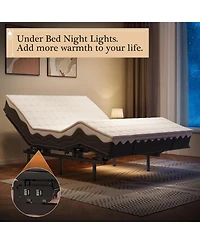 gaomon Adjustable Bed Frame with Wireless Remote, Easy Assembly, Independent Head and Foot Adjustments, Compatible with Memory Foam Mattresses
