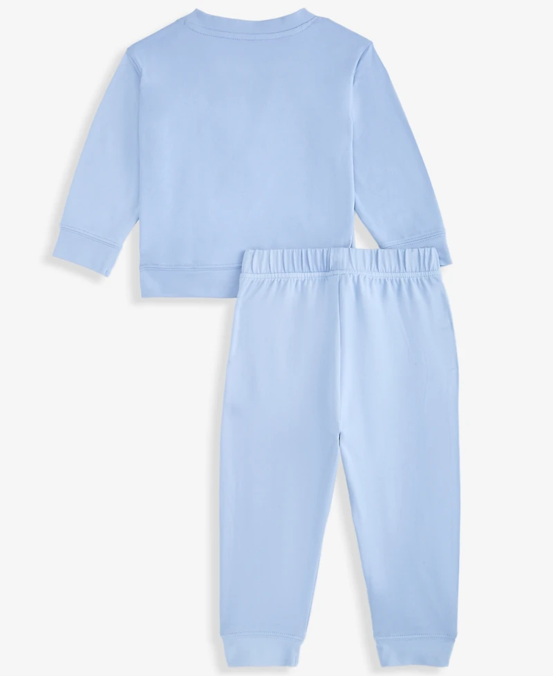 First Impressions Baby Boys' 0M-24M Solid Crewneck Sweatshirt and Sweatpants, 2-Piece Set, Macy's Exclusive