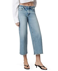 Vervet Women's Low Rise Tinted Crop Wide Leg Jeans