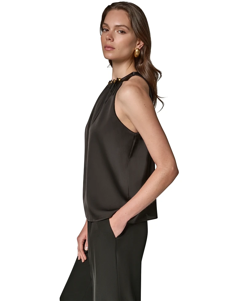 Donna Karan New York Women's Crewneck Sleeveless Top