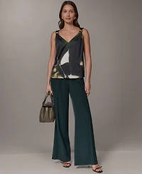 Donna Karan New York Women's Printed V-Neck Sleeveless Top
