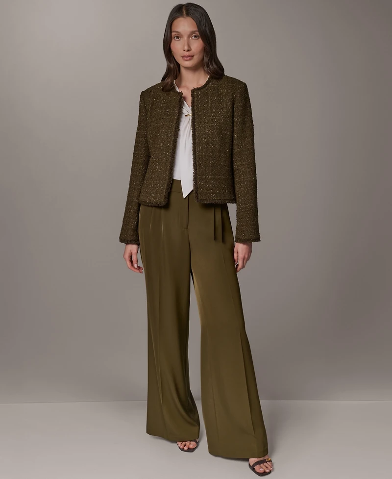 Donna Karan New York Women's Open-Front Fring Jacket