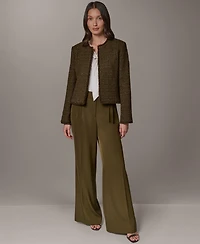 Donna Karan New York Women's Open-Front Fring Jacket