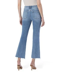 Flying Monkey Women's High Rise Raw Hem Kick Flare Jeans