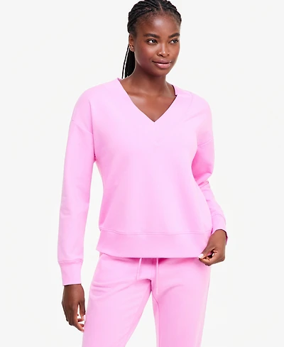 Id Ideology Women's Fleece V-Neck Sweatshirt, Created for Macy's