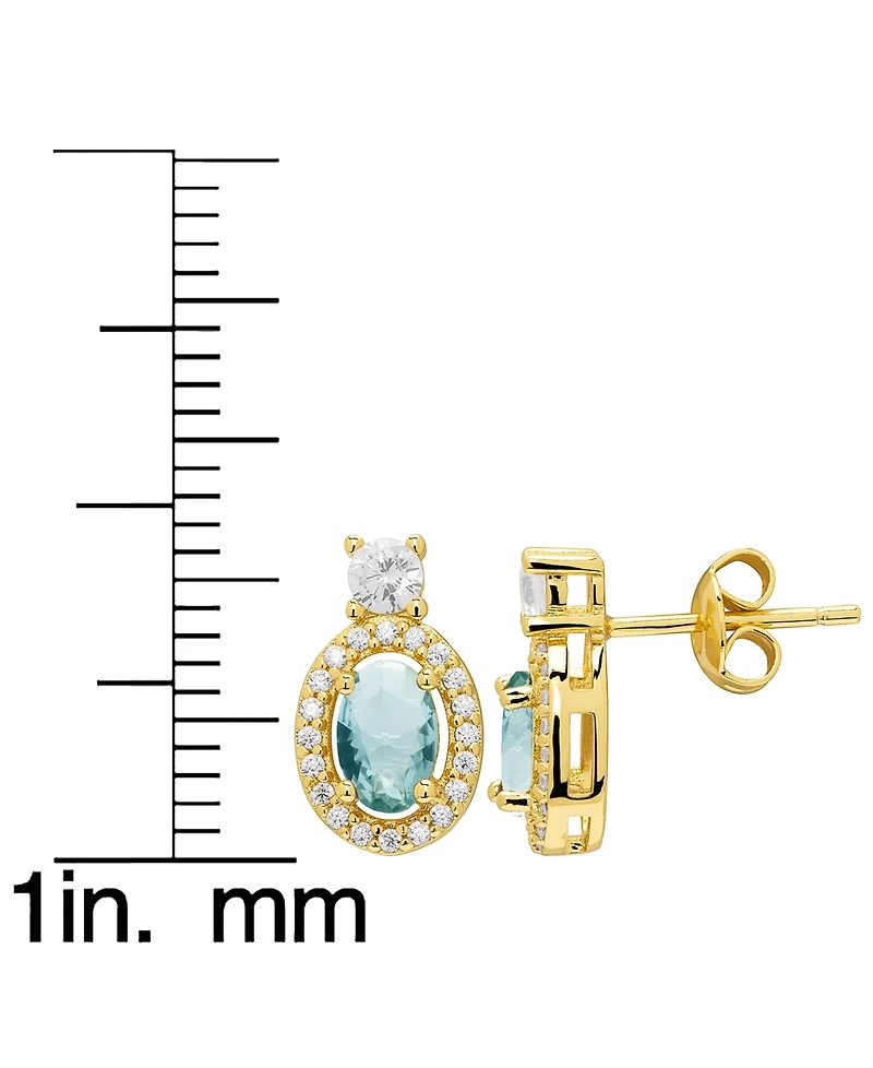 Macy's Simulated Cubic Zirconia Oval Pendant Necklace with Matching Earrings 2-Piece Set