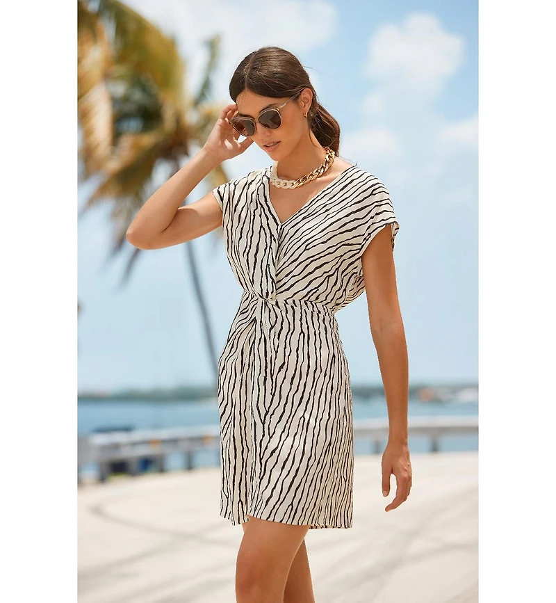 Lascana Women's Patterned Twist Front Dress