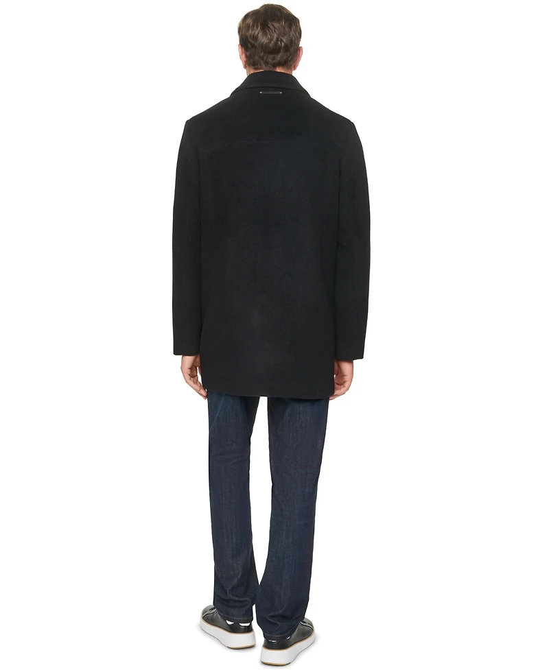 Cole Haan Men's Regular-Fit Cashmere-Wool Blend Single-Breasted Car Coat